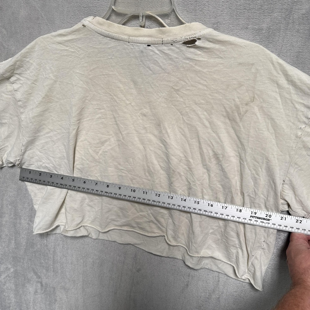 Forever 21 Shirt Womens Medium White Tarot Card Graphic Cropped Distressed Tee - Picture 6 of 6